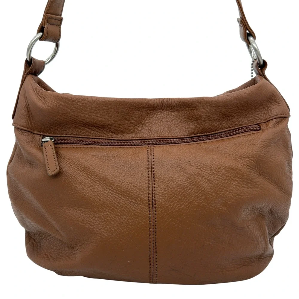 St. John's Bay Brown Leather‎ Hobo Shoulder Bag Silver Horsebit Hardware